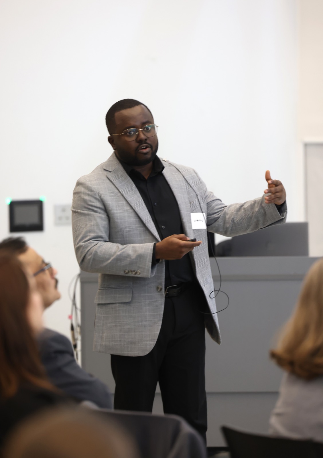 Urbanus Wedaaba Azupogo speaking at a conference